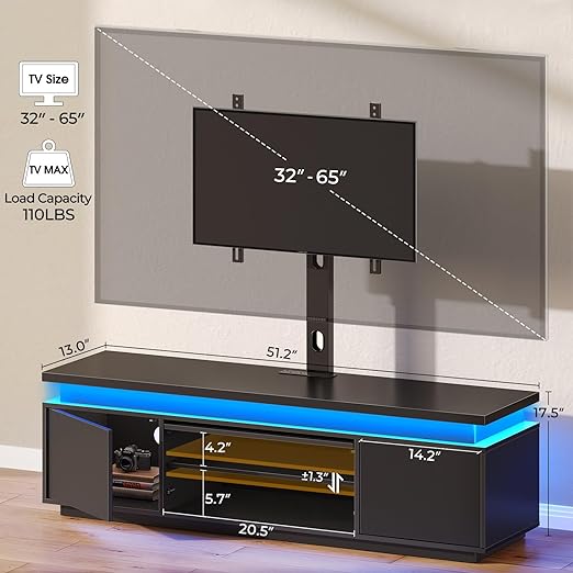 TV Stand with Mount & Power Outlet, 51