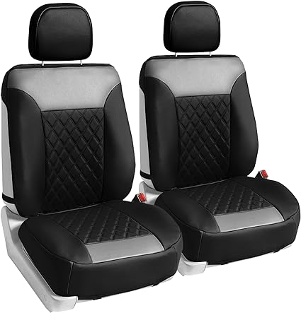 2 bottom seat covers, 2 separate headrest covers, and hardware for installation. Faux Leather Diamond Pattern Front Set Car Seat Cushions with Gift-