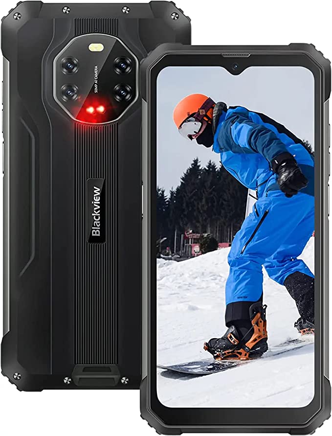 Rugged Cell Phone, Blackview BV8800 Android Phone, 8GB+128GB Unlocked Cell Phones Canada, 50MP+20MP Night-Vision IR Rear Camera,33W Fast Charge 8380mAh Battery, IP68 Waterproof Smartphone with NFC,OTG