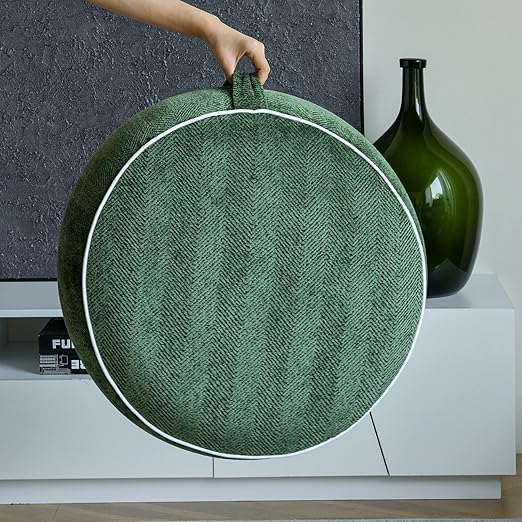 ,ottoman foot rest, foot stool, bean bag chair, extra seating, Stuffed Pouf Ottoman, 21x10 Inches Chenille Ottoman with Inflatable PVC Liner,