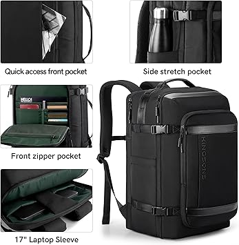 arge carry on travel backpack more than 15 multi-function combination pockets.40L Travel Backpacks Daypack Camping - College