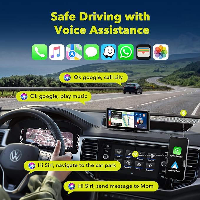 Portable Carplay Android Auto Screen with 6.86