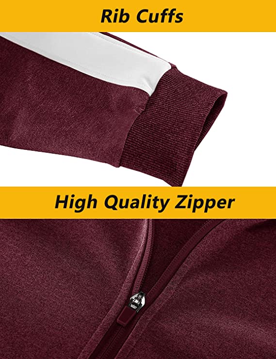 Men's Tracksuit 2 Piece Set Full Zip Casual Running Jogging Athletic Sweatsuit