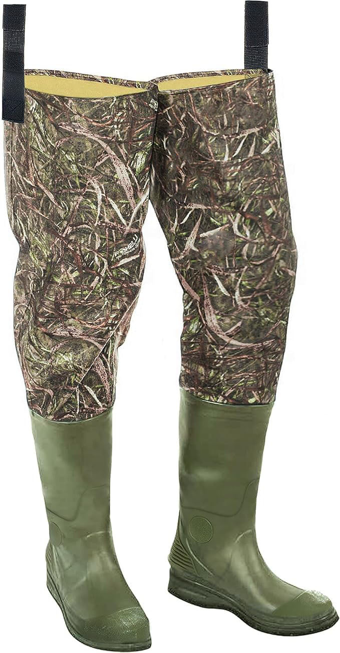 Lightweight Wading Hip Boots for Fishing , Wear resistant, made of 420D Nylon, our men’s hip waders are durable yet lightweight.