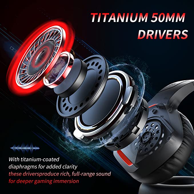 Gaming Headset, Bluetooth Gamer Headphones with Mic