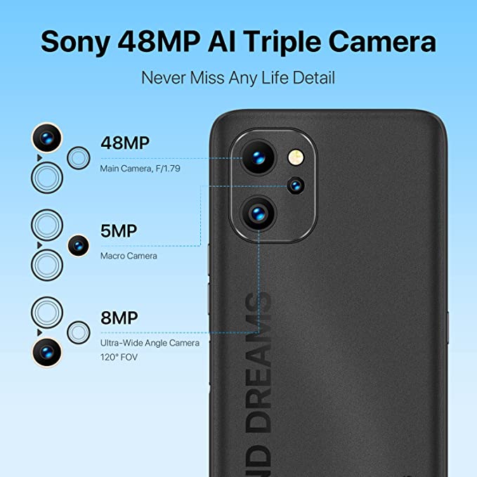 UMIDIGI F3 5G Unlocked Cell Phones Canada, Android 12 Smartphone, 8GBRAM/128ROM NFC Android Phone, Octa-core 6.7
