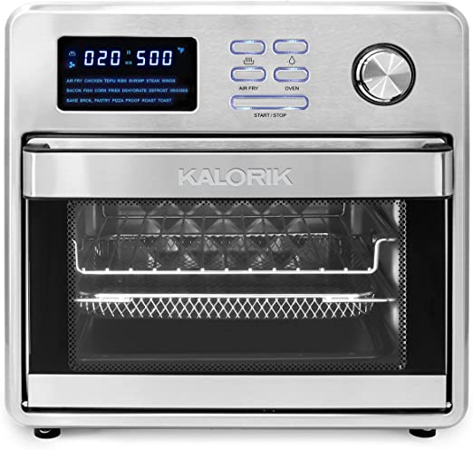Chefman Multifunctional Digital Air Fryer+ Rotisserie, Dehydrator, Convection Oven, 17 Touch Screen Presets Fry, Roast, Dehydrate & Bake, Auto Shutoff, Accessories Included, XL 10L Family Size, Black