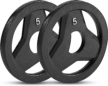 Set of 2 Plates,  Standard Grip Plate for Strength Training, Muscle Toning, Weight Loss & Crossfit - Multiple Choices Available