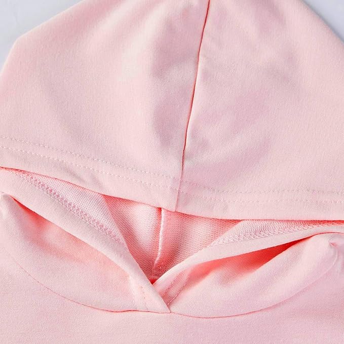 Girls sweatshirts tops are designed with long sleeves, a hood, plaid on the each sleeve. The cropped bodice is waist level, Kids Clothes Crop Tops for Girls Hoodies Plaid Long Sleeve Sweatshirt