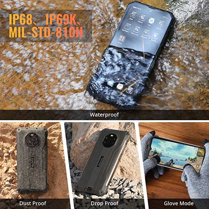 Rugged Cell Phone, Blackview BV8800 Android Phone, 8GB+128GB Unlocked Cell Phones Canada, 50MP+20MP Night-Vision IR Rear Camera,33W Fast Charge 8380mAh Battery, IP68 Waterproof Smartphone with NFC,OTG