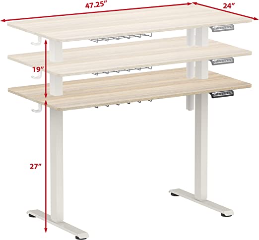 48 x 24 Inches Stand up Table,Height Adjustable Electric Standing Desk
