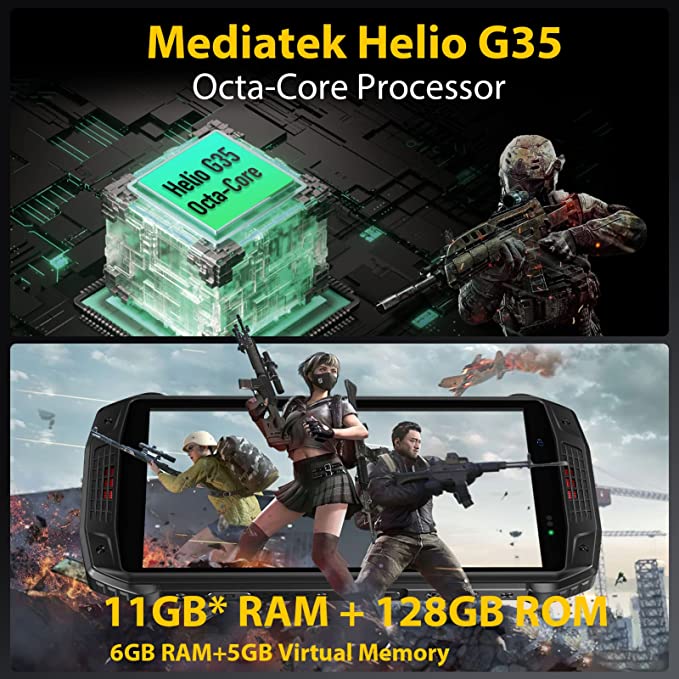 Rugged Smartphone, Ulefone Armor 15 Rugged Phone, 11GB+128GB, Built in TWS Earbuds, 12MP+13MP+16MP, 6600mAh Large Battery, IP68/IP69K Waterproof Phone, OTG, GPS, NFC, Black