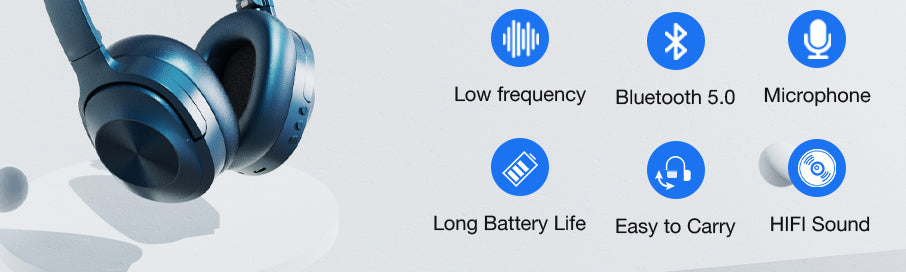 Bluetooth Headphones, Blue
