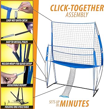 Adjustable height levels to accomodate mens, womens, boys and girls volleyball heights, Volleyball Training Equipment Practice Net Station