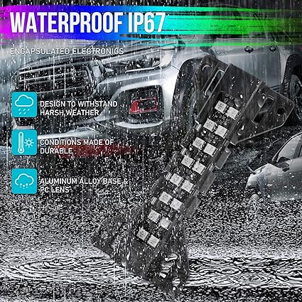 Color-Music-Timing-Flashing 4 Pods Front Grille Light, Smart  APP Control - for Truck