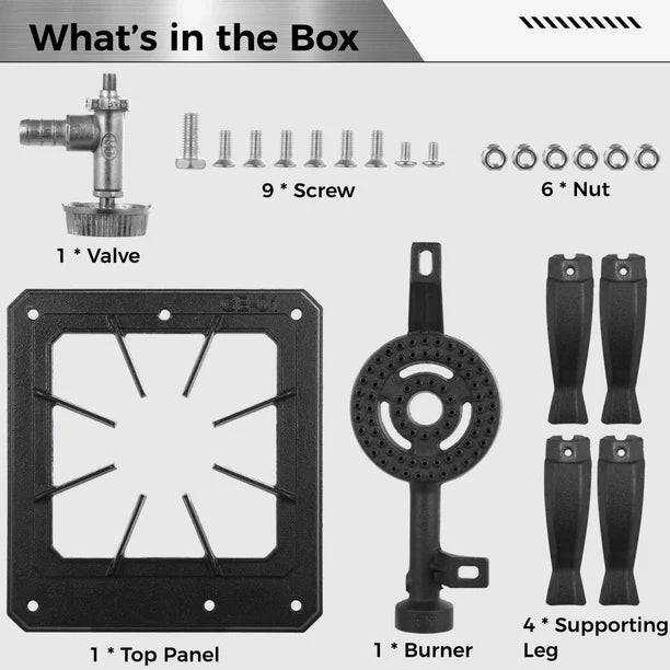 , Outdoor Camping Stove Burner, Small Square Propane Stove for Patio Barbecues, Garden Grilling, Hiking