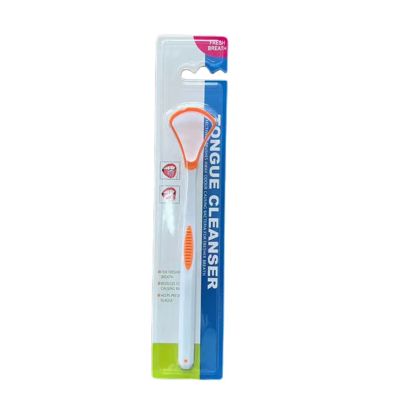 Dual Sides Tongue Scraper Brush Cleaner for Freshing Breath with Non-slip Handle