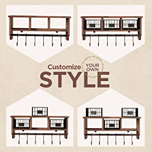 Industrial Rustic Hanging Entryway Shelf