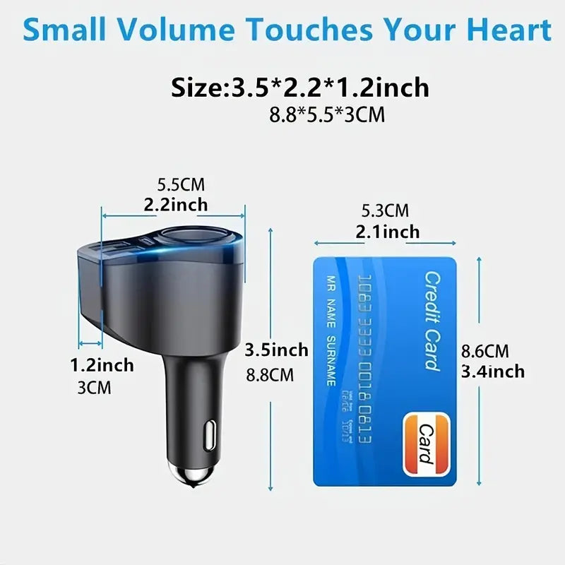 Fast Car Charger Adapter,USB Cigarette Lighter Adapter Socket Splitter With 3 USB Ports,