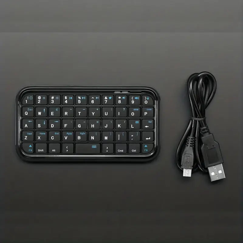Mini Bluetooth Keyboard with Soft Keys, Lightweight Portable Rechargeable Wireless Small Silent Keyboard for Tablet, PC Computer, Laptop, Smart Phone, for Windows, Andriod, iOS (Black)