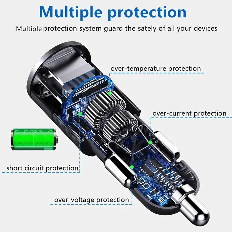 Fast Car Charger Adapter,USB Cigarette Lighter Adapter Socket Splitter With 3 USB Ports,