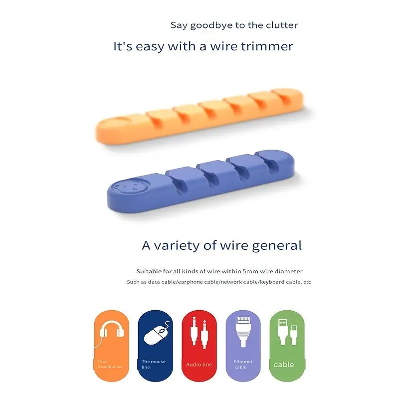 Cord Organizer, Cable Clips Cord Holder, Cable Management USB Cable Power Wire Cord Clips, Cable Organizers for Car Home, and Office