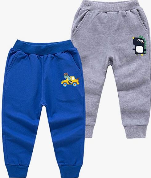 Boys Cotton Jogging Pants, Pull-On