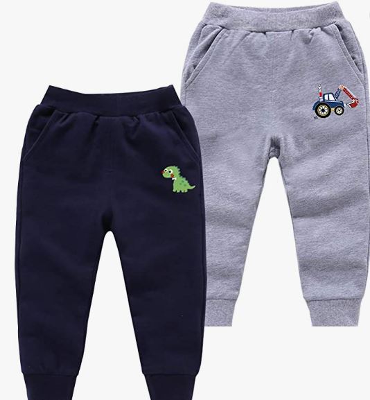 Boys Cotton Jogging Pants, Pull-On