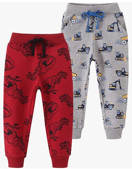 Boys Cotton Jogging Pants, Pull-On
