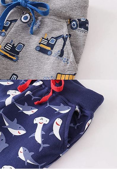 Boys Cotton Jogging Pants, Pull-On