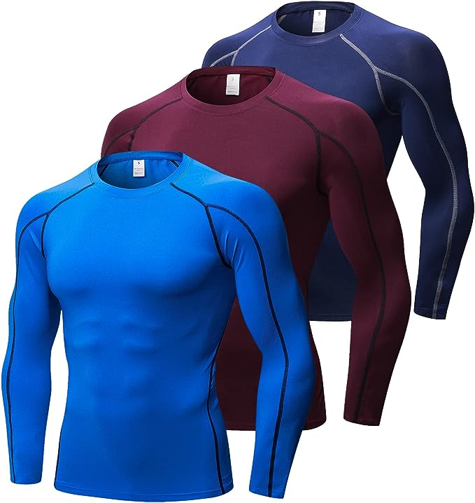Gym Shirt Workout Running Top Sports Baselayer Mock/Crew Neck