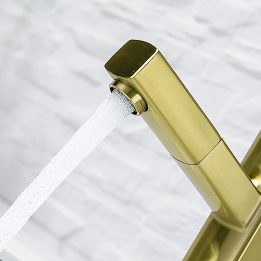 Single Hole Bathroom Faucet, Fountain Bathroom Faucets with Sprayer, Single Handle Pull Out Bathroom Sink Faucet with 3 Water Flow Modes (Chrome, Regular)
