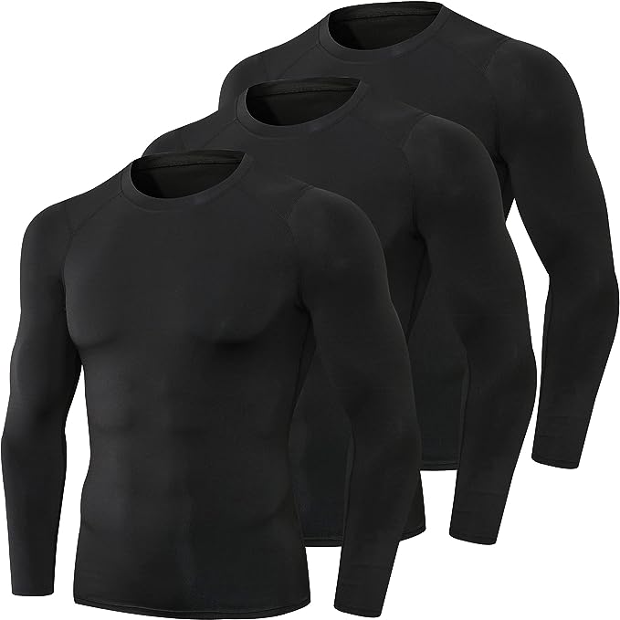 Gym Shirt Workout Running Top Sports Baselayer Mock/Crew Neck