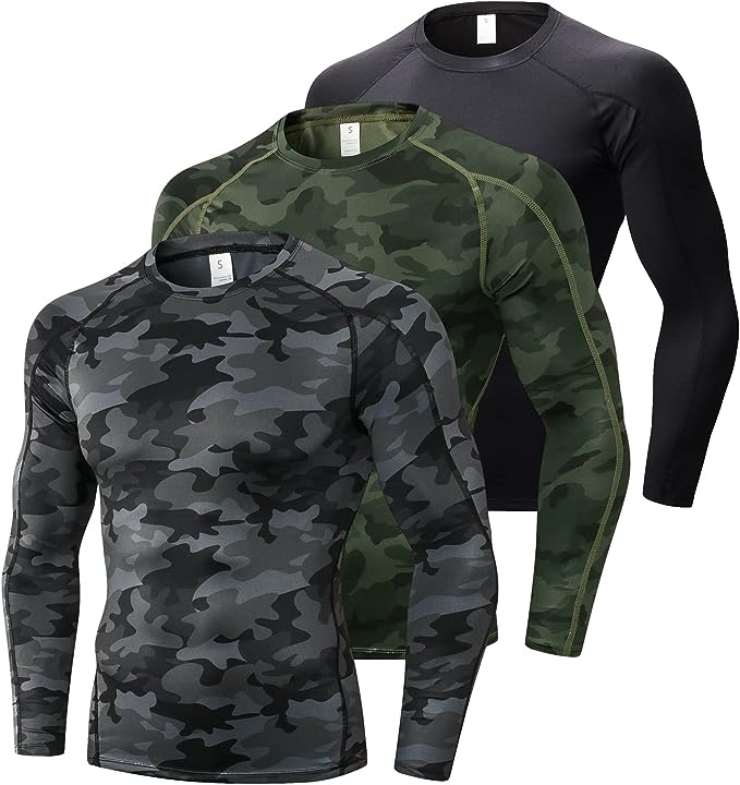 Gym Shirt Workout Running Top Sports Baselayer Mock/Crew Neck