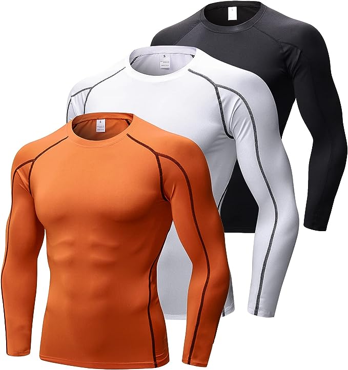 Gym Shirt Workout Running Top Sports Baselayer Mock/Crew Neck