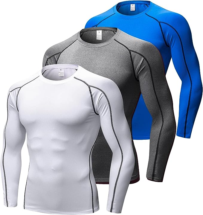 Gym Shirt Workout Running Top Sports Baselayer Mock/Crew Neck