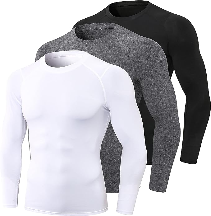 Gym Shirt Workout Running Top Sports Baselayer Mock/Crew Neck