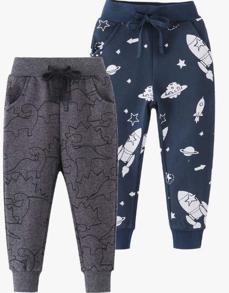Boys Cotton Jogging Pants, Pull-On