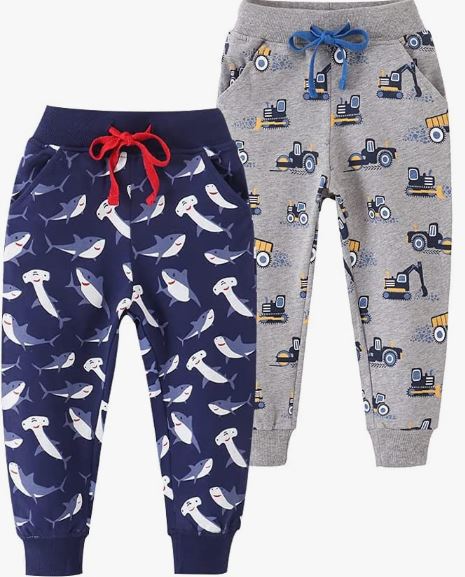 Boys Cotton Jogging Pants, Pull-On