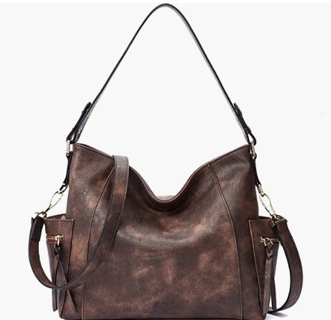Genuine Leather Hobo Handbags Designer Shoulder Tote Purses Crossbody Large Bag for Women