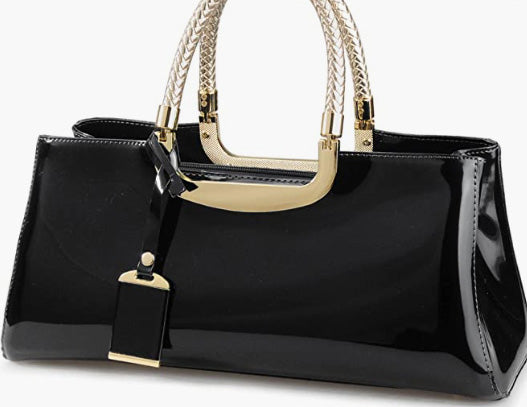 Leather Structured Shoulder Handbag Women Evening Party Satchel