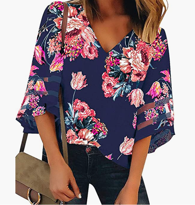 Cold Shoulder Tie Knot Striped Shirts Blouses