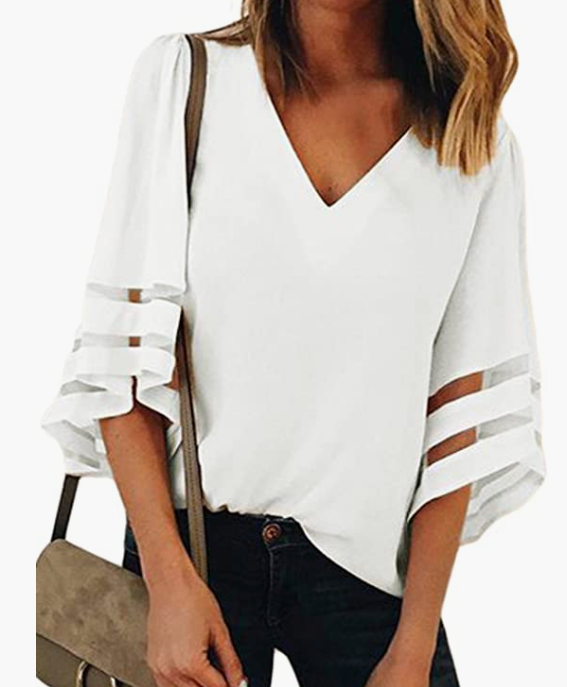 Cold Shoulder Tie Knot Striped Shirts Blouses