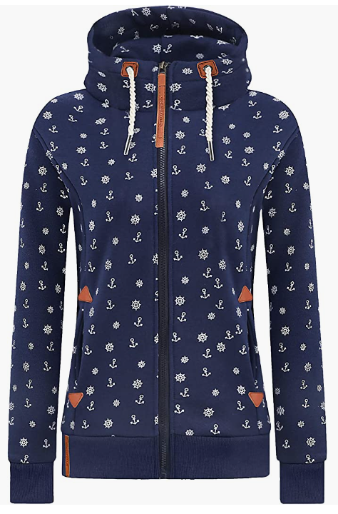 Women’s Floral Fleece Hoodies Lightweight Long Sleeve Full Zip Sweatshirt Jacket