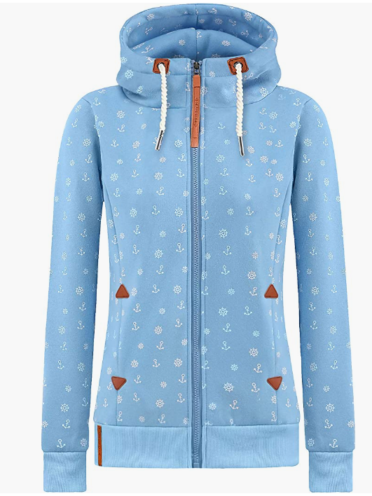 Women’s Floral Fleece Hoodies Lightweight Long Sleeve Full Zip Sweatshirt Jacket
