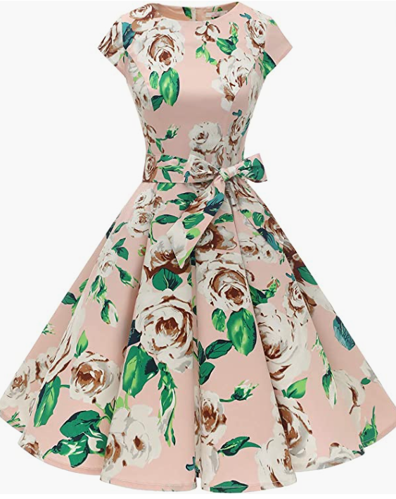 Vintage Prom Party Dress with Belt