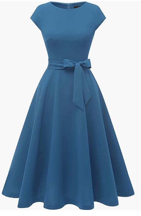 Dress Prom Bridesmaid Scoop Neck Homecoming Party Swing Cocktail Dress