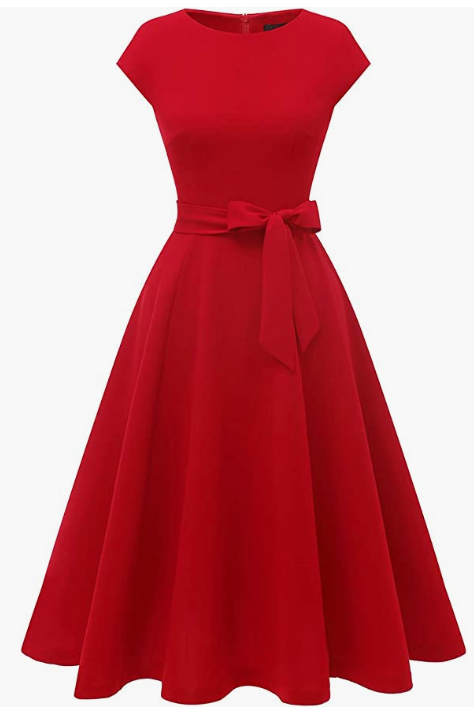 Dress Prom Bridesmaid Scoop Neck Homecoming Party Swing Cocktail Dress