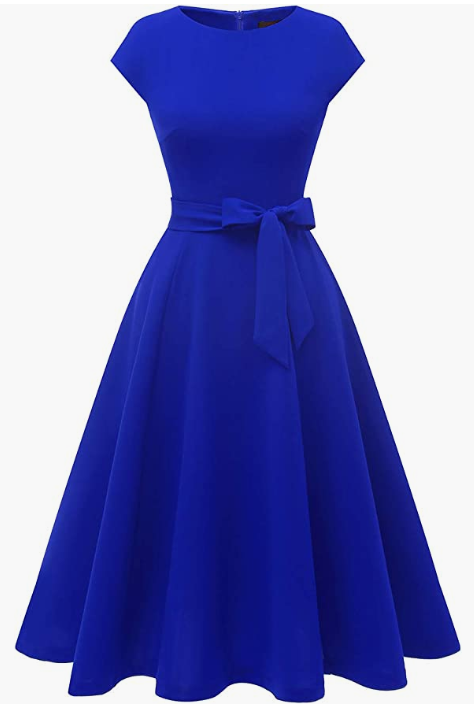 Dress Prom Bridesmaid Scoop Neck Homecoming Party Swing Cocktail Dress