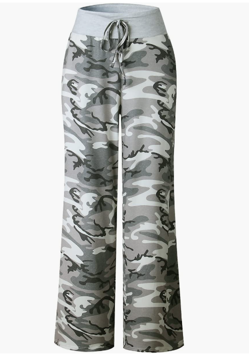 Casual Printed Drawstring Trousers